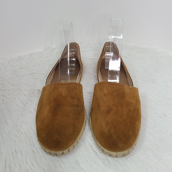 Saks Fifth Avenue Tan Suede Espadrilles Flats sz 40 Women's 10 - Picture 2 of 6